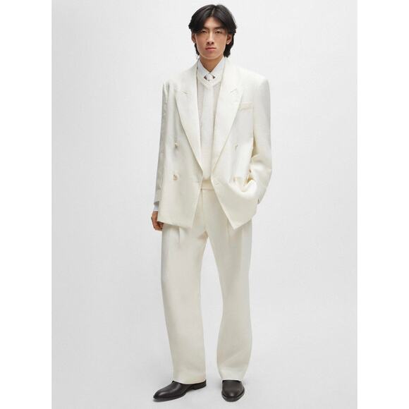 NWT BOSS Lucid White Mohair-Wool V-Neck Sweater Vest Size Medium Sheer Knit - Picture 12 of 16